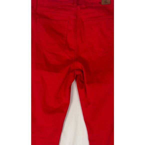 Lauren Ralph Lauren Womens Size 10 Red Capri Premier Super Crop Curvy Pants - Picture 8 of 9